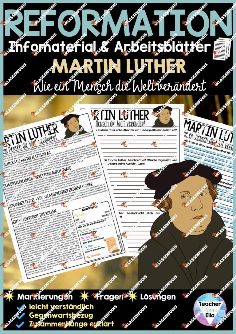 Reformation – Martin Luther | Infomaterial & Arbeitsblätter | Wie ein Mann die Welt verändert